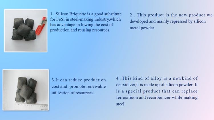 Asia hot sales Sgs inspected deoxidize agent silicon briquette
